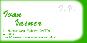 ivan vainer business card